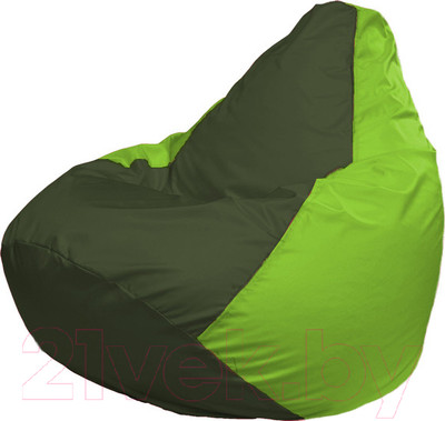 Бескаркасное кресло Flagman Груша Медиум XL Г1.1-55 (темно-оливковый/салатовый)