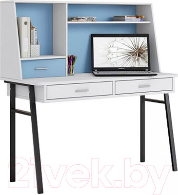 Письменный стол Polini Kids Aviv 1455 (белый/голубой)