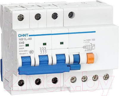 Дифференциальный автомат Chint NB1L-40 4P C16 30mA AC 6kA (R) / 198111