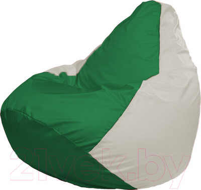 Бескаркасное кресло Flagman Груша Медиум XL Г1.1-244 (зелёный/белый)