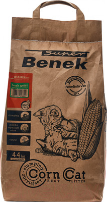 Наполнитель для туалета Super Benek Corn Cat Свежая трава (7л/4.35кг)