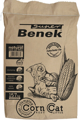 Наполнитель для туалета Super Benek Corn Cat натуральный (25л/15.7кг)