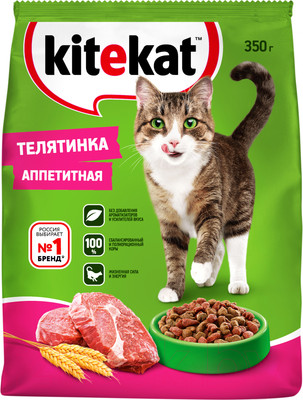 Сухой корм для кошек Kitekat Телятинка аппетитная (350г)