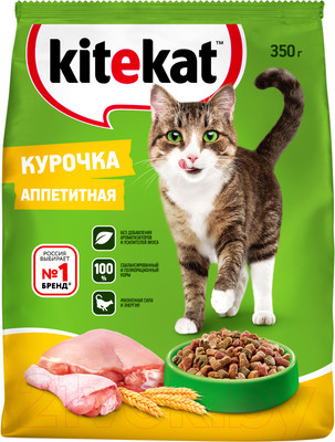 Сухой корм для кошек Kitekat Аппетитная курочка (350г)