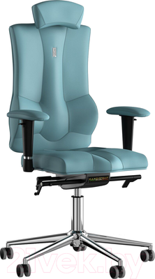 Кресло офисное Kulik System Elegance экокожа (синий с подголовником)