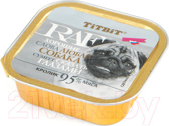 Влажный корм для собак TiTBiT RAF с кроликом (100г)