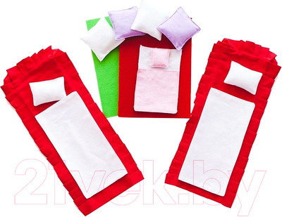 Комплект аксессуаров для кукольного домика Paremo Постельные принадлежности / PDA315-01