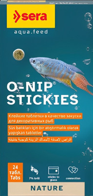 Корм для рыб Sera O- Nip Stickies лакомство для всех рыб 420 (24 таблетки, 16г)