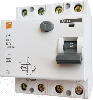 Устройство защитного отключения КС ВД1-63 4Р С 50А/30мА