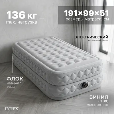 Надувной матрас Intex Supreme Air-Flow 64488 (встроенный электронный насос/сумка/ремкомплект)