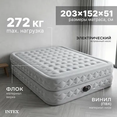 Надувной матрас Intex Supreme Air-Flow 64490 (встроенный электронный насос/сумка/ремкомплект)