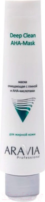 Маска для лица кремовая Aravia Professional с глиной и AHA-кислотами Deep Clean AHA-Mask (100мл)