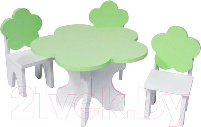 Набор аксессуаров для пупса Paremo Набор мебели. Цветок / PFD120-46 (белый/салатовый)
