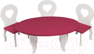 Набор аксессуаров для пупса Paremo Набор мебели. Шик / PFD120-49 (белый/ягодный)