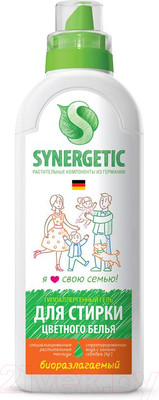 Гель для стирки Synergetic Биоразлагаемый концентрированный для цветного белья (750мл)