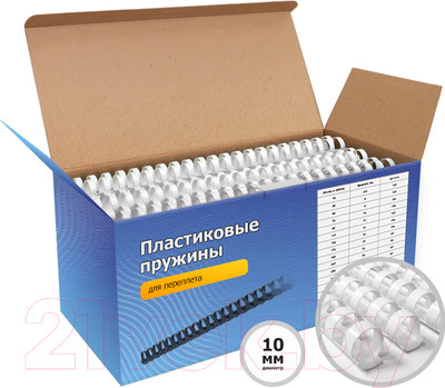 Пружины для переплета Гелеос BCA4-10W 10мм (белый)