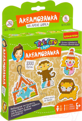 Развивающая игра Bondibon Аквамозаика 1000 бусин! На арене цирка / ВВ3406