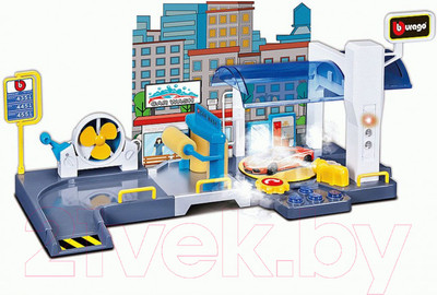 Набор игрушечных автомобилей Bburago Автомойка с 1 машинкой / 18-30406