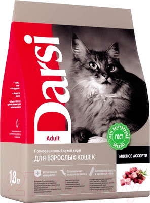 Сухой корм для кошек Darsi Adult Мясное ассорти / 37148 (1.8кг)