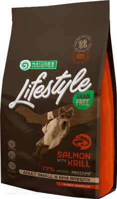 Сухой корм для собак Nature's Protection Lifestyle Grain Free Adult Salmon with Krill / NPLS45680 (1.5кг)