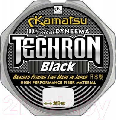Леска плетеная KAMATSU Techron Black 0.25мм 100м / 255100025