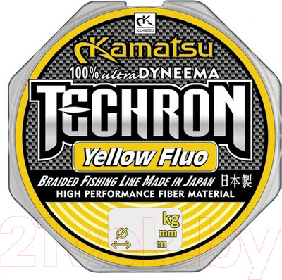 Леска плетеная KAMATSU Techron Yelloy Fluo 0.18мм 150м / 258150018