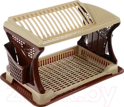 Сушилка для посуды Эльфпласт EP065 (бежевый/коричневый)