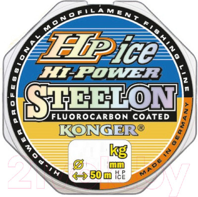 Леска монофильная Konger Steelon Hi Power Fluorocarbon Ice 0.25мм 50м / 241050025