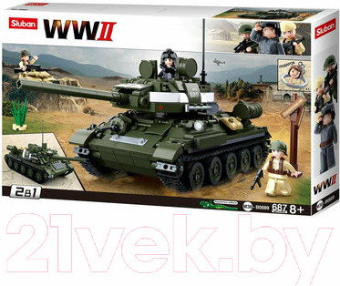 Конструктор Sluban Танк с фигурками / M38-B0689 (687эл)