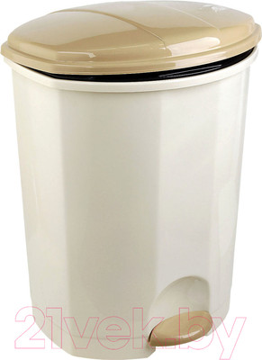 Мусорное ведро Эльфпласт EP110 с педалью (7л, слоновая кость)