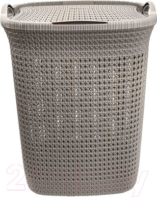 Корзина для белья Эльфпласт Paola EP426 (55л, серо-коричневый)