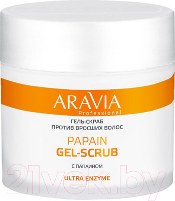 Гель перед депиляцией Aravia Professional Papain Gel-Scrub против вросших волоc (300мл)