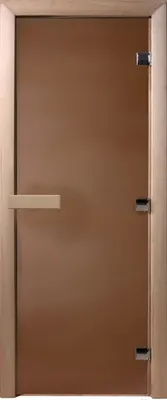 Стеклянная дверь для бани/сауны Doorwood Теплая ночь 180x70 (бронза матовая, коробка листва)