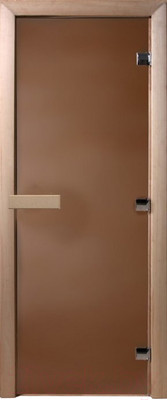 Стеклянная дверь для бани/сауны Doorwood Теплая ночь 200x70 (бронза матовая, коробка листва)