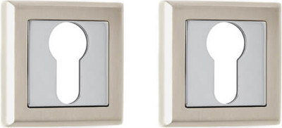 Накладка на цилиндр VELA DP-C Quadro (матовый никель/хром)