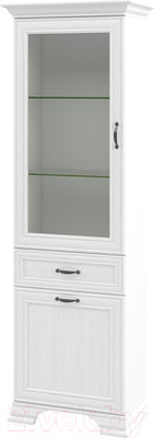 Шкаф с витриной Мебель-Неман Юнона МН-132-10 (белый тестурный)