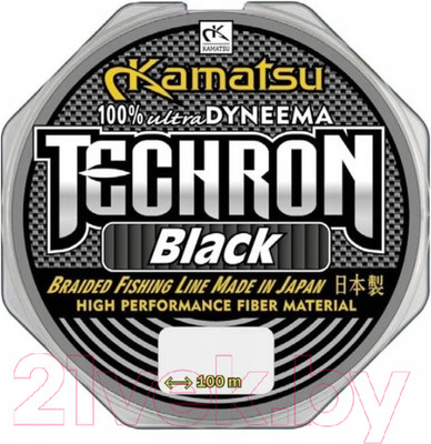 Леска плетеная KAMATSU Techron Black 0.30мм 100м / 255100030