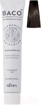 Крем-краска для волос Kaaral Baco 6.38 (темный золотисто-коричневый блонд)