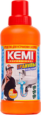 Средство для устранения засоров Kemi Professional гранулы (500г)