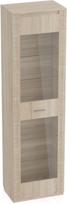 Шкаф-пенал с витриной Мебельград Элана (дуб сонома)