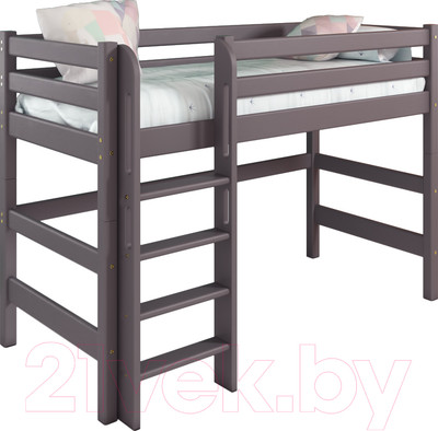 Кровать-чердак детская Мебельград Соня вариант 5 (массив сосны лаванда)