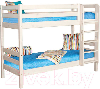 Двухъярусная кровать Мебельград Соня вариант 9 (массив сосны белый)