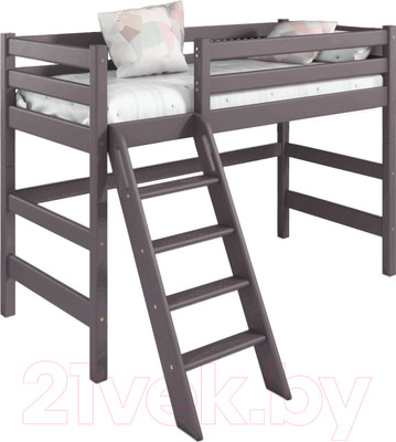 Кровать-чердак детская Мебельград Соня вариант 6 (массив сосны лаванда/лиственница сибирская)