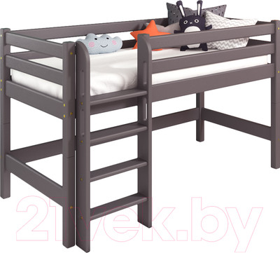 Кровать-чердак детская Мебельград Соня вариант 11 (массив сосны лаванда)