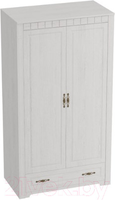 Шкаф Мебельград Прованс 2-х дверный 107x59x197 (бодега белая/патина премиум)