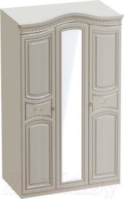 Шкаф Мебельград Николь 3-х дверный 132x56x227 (ясень жемчужный/ваниль)