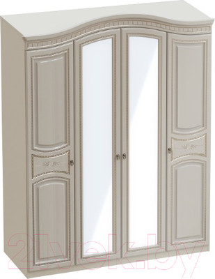 Шкаф Мебельград Николь 4-х дверный 176x56x235 (ясень жемчужный/ваниль)