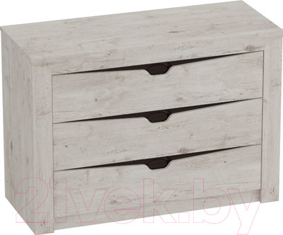 Комод Мебельград Соренто с 3 ящиками (дуб бонифаций/кофе структурный матовый)