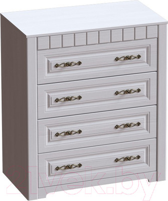 Комод Мебельград Прованс в спальню 91.5х41х102 (бодега белая/патина премиум)