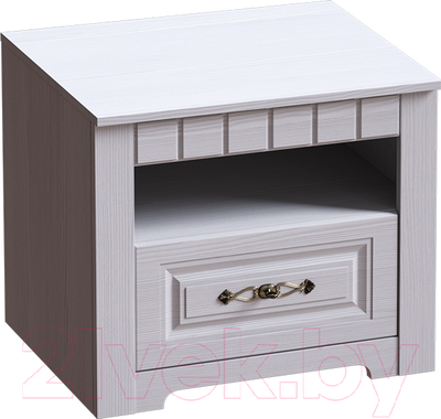 Прикроватная тумба Мебельград Прованс 60.2х41х51 (бодега белая/платина премиум)